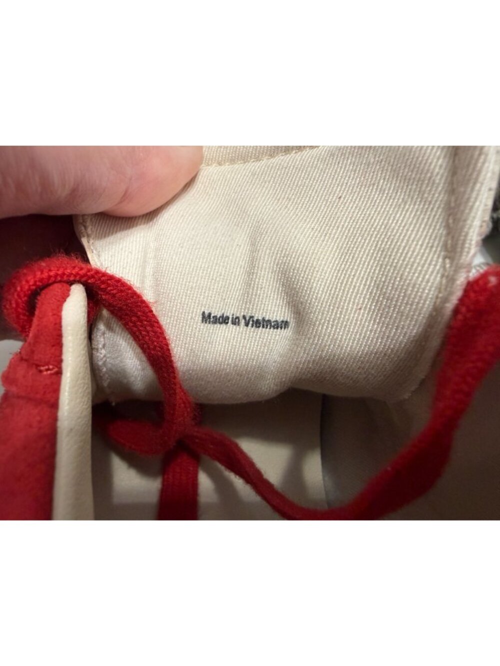 Vince Oasis Bicolor Leather Sneakers In Red Suede Beige Leather Gum Sole Size 8 - Picture 9 of 12